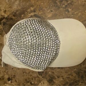 Mudd White and Silver Embellished Women's Cap
